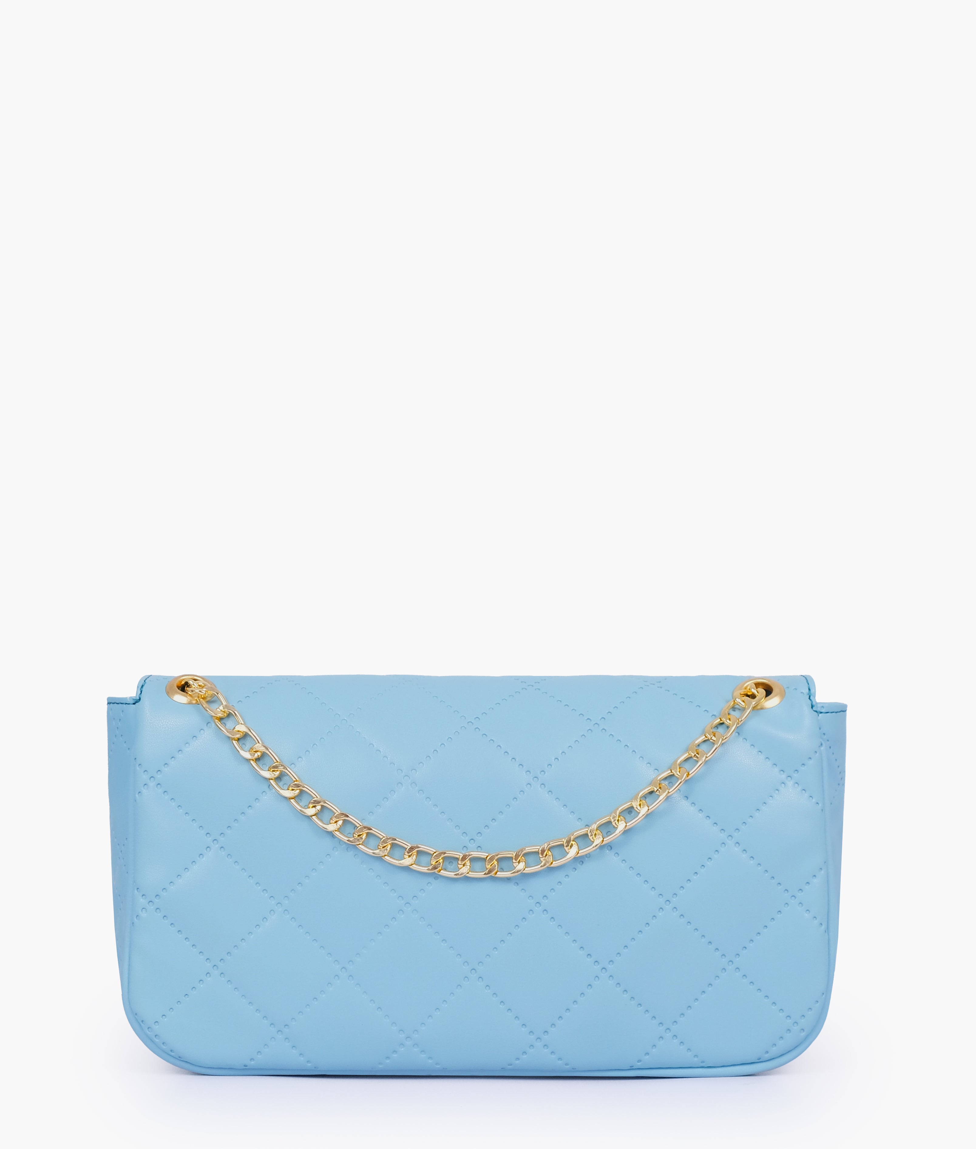 Marella Sky blue quilted small shoulder bag with chain