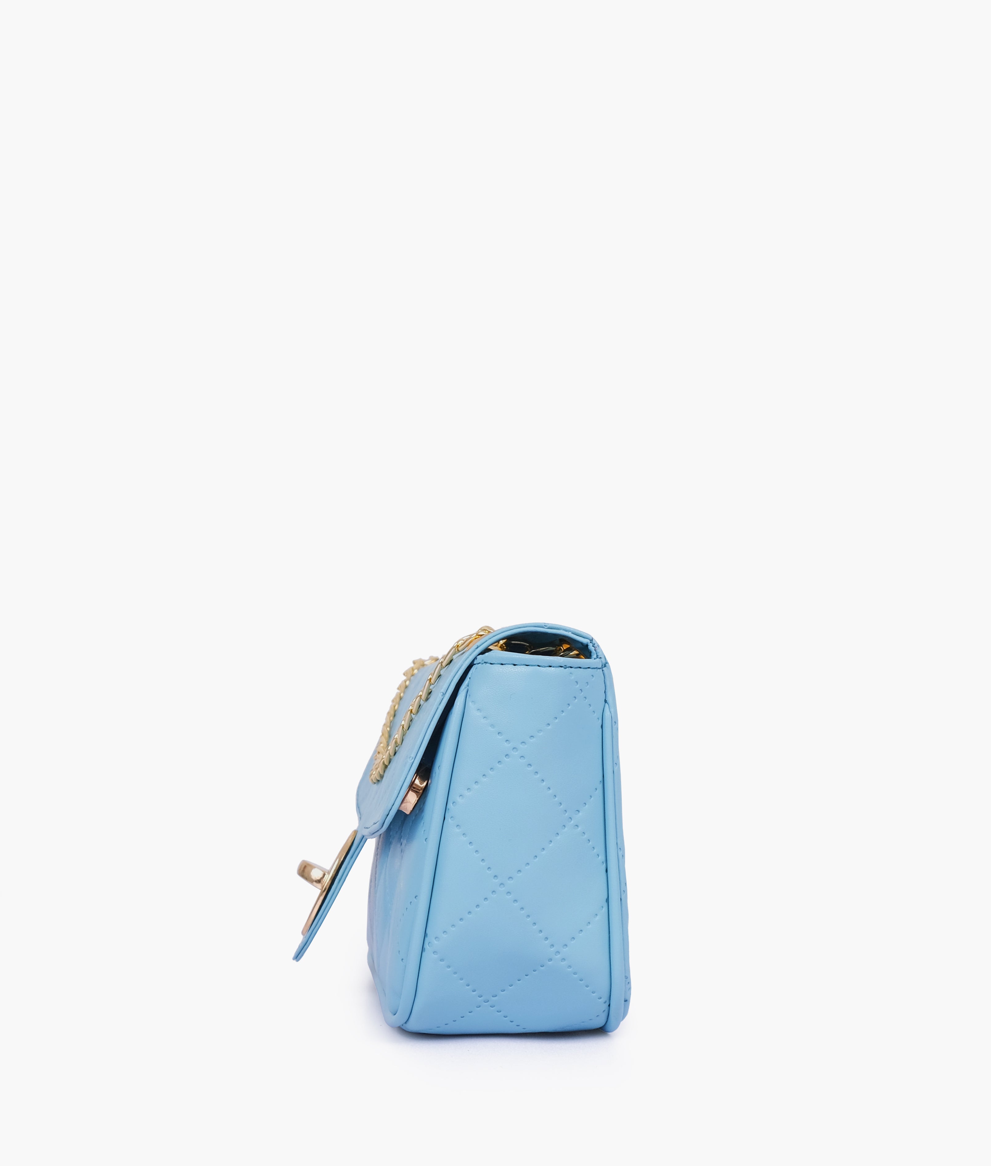 Marella Sky blue quilted small shoulder bag with chain